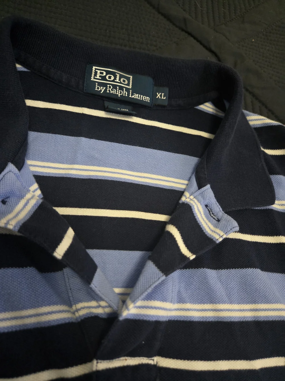 Polo by Ralph Lauren Men’s Blue Striped Polo Shirt Size Xl # 390